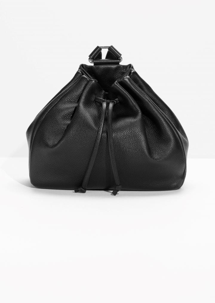 Other Stories Leather Drawstring Backpack