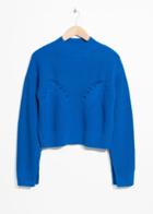 Other Stories Slit Sleeve Sweater - Blue