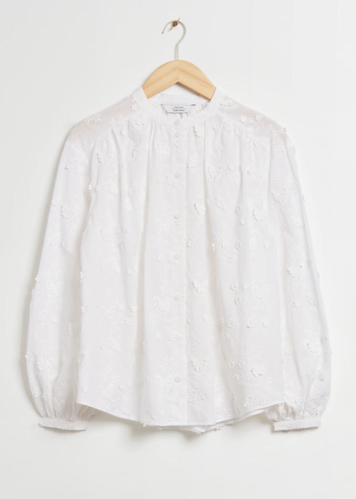 Other Stories Voluminous Stand Collar Blouse - White