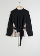 Other Stories Cotton Blend Belted Sweater - Black
