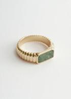 Other Stories Textured Gemstone Ring - Green