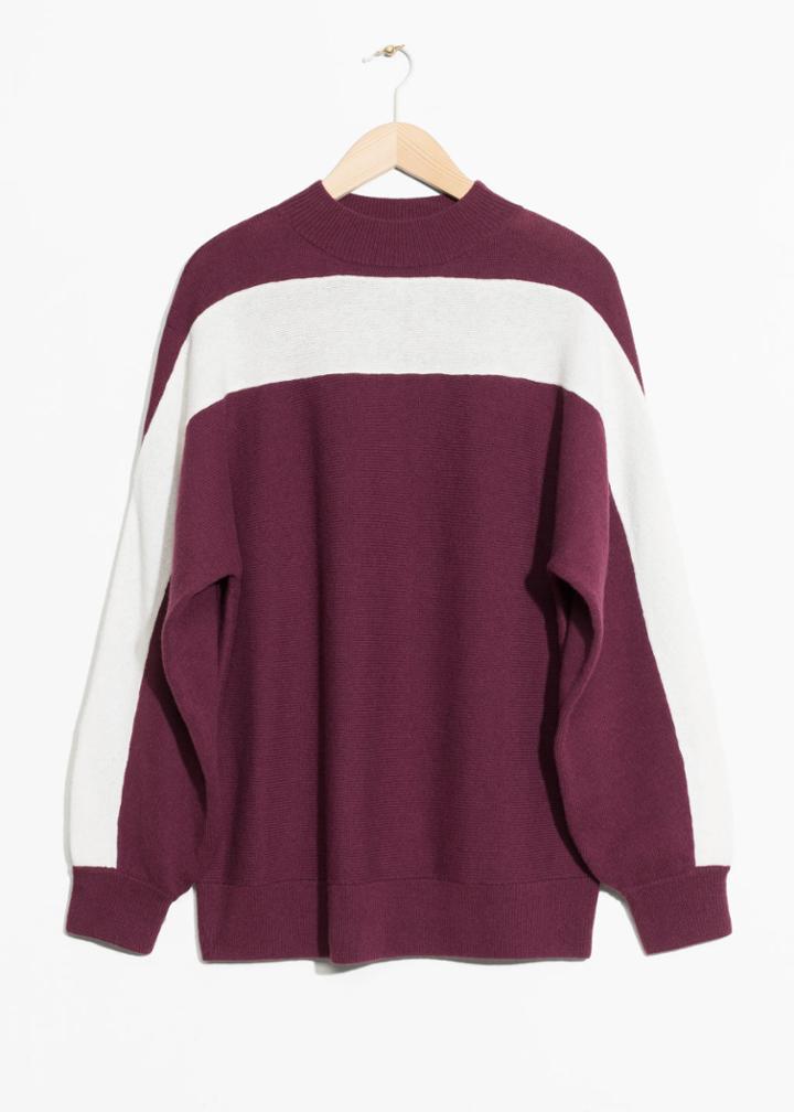 Other Stories White Panel Sweater - Red