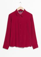 Other Stories Collared Button-down Blouse - Red