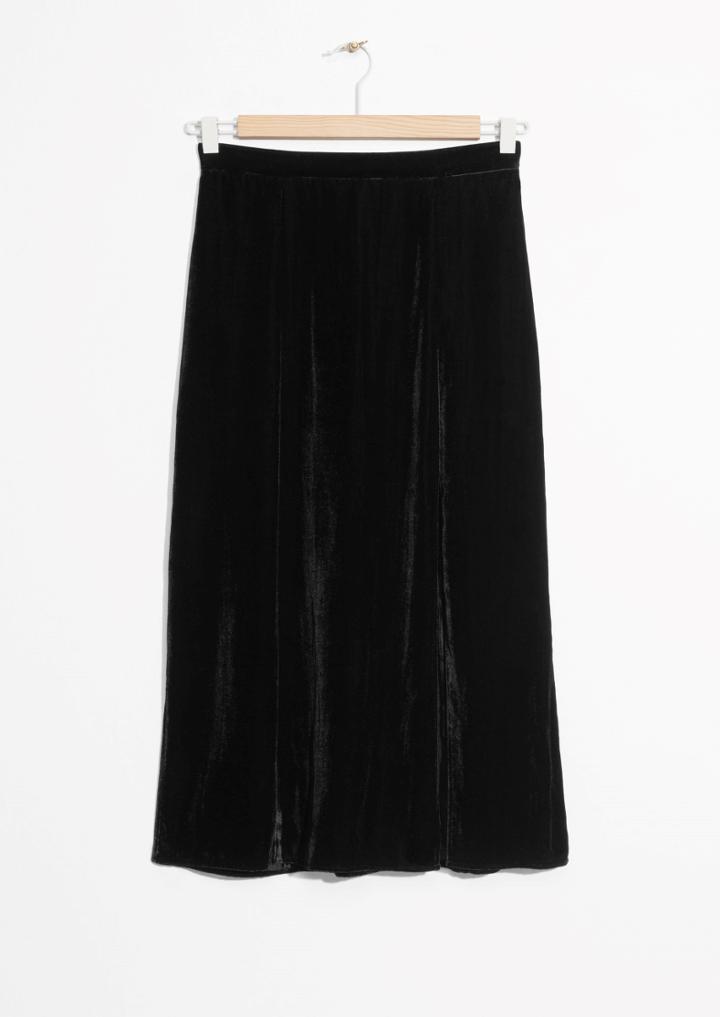 Other Stories Slit Velvet Skirt