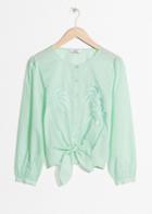 Other Stories Palm Tree Embroidered Blouse - Green