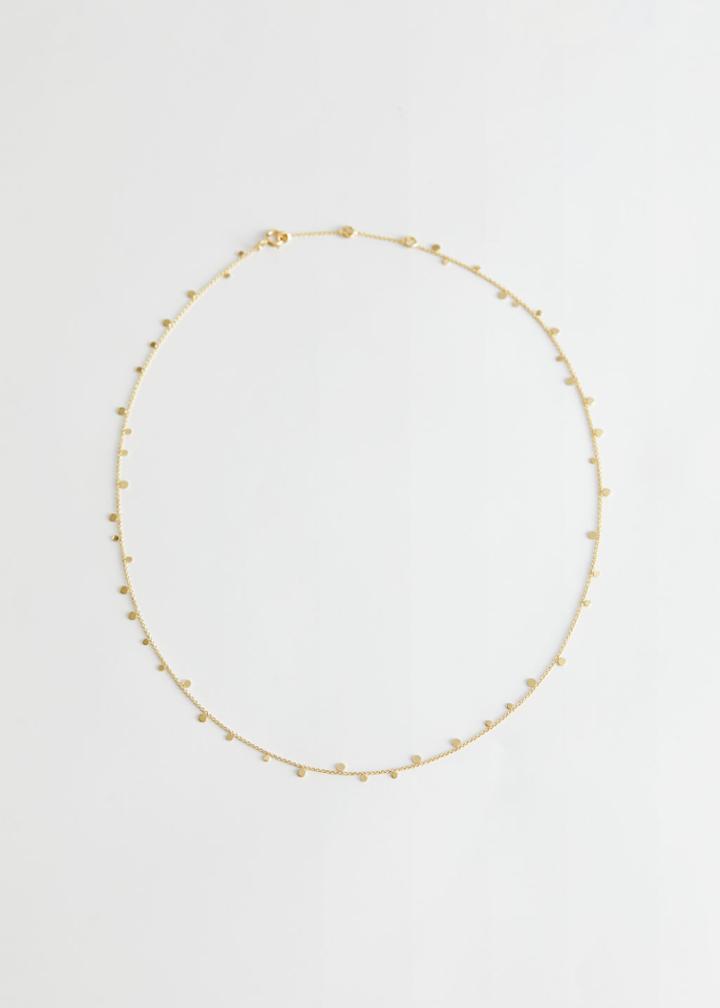 Other Stories Circle Pendant Chain Necklace - Gold