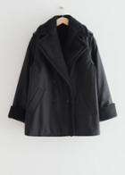 Other Stories Short Pile Peacoat - Black
