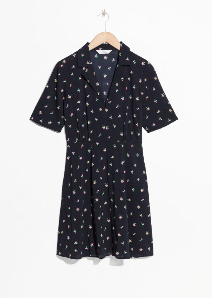 Other Stories Tropical Flower Skater Dress - Blue