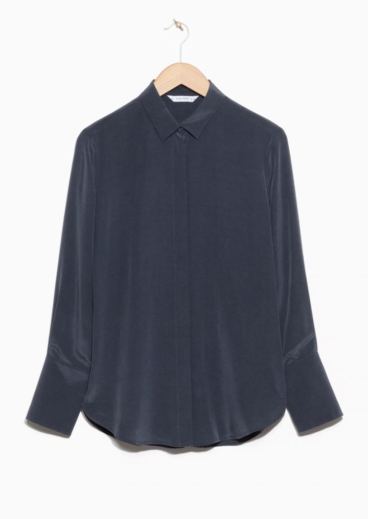 Other Stories Wide Cuff Silk Shirt