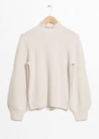 Other Stories Puffy Sleeve Sweater - White