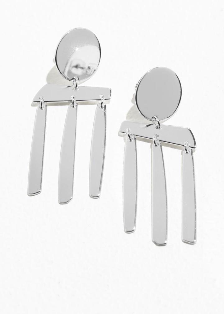 Other Stories Abstract Hanging Earrings - Silver