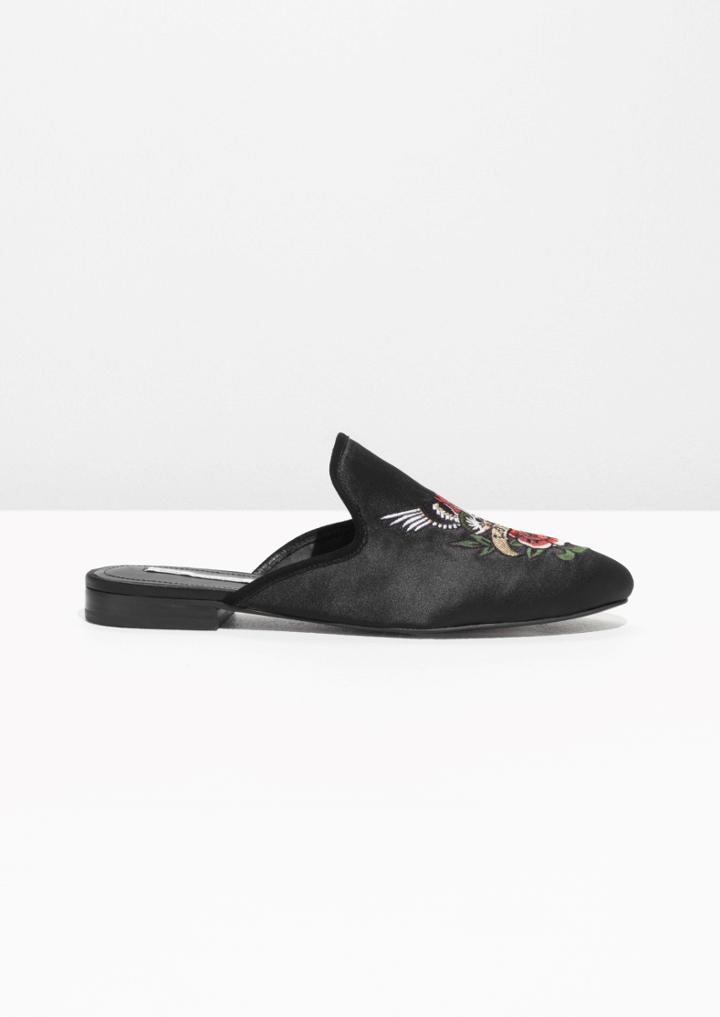 Other Stories Embroidery Satin Slippers