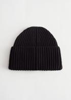 Other Stories Chunky Knit Beanie - Black