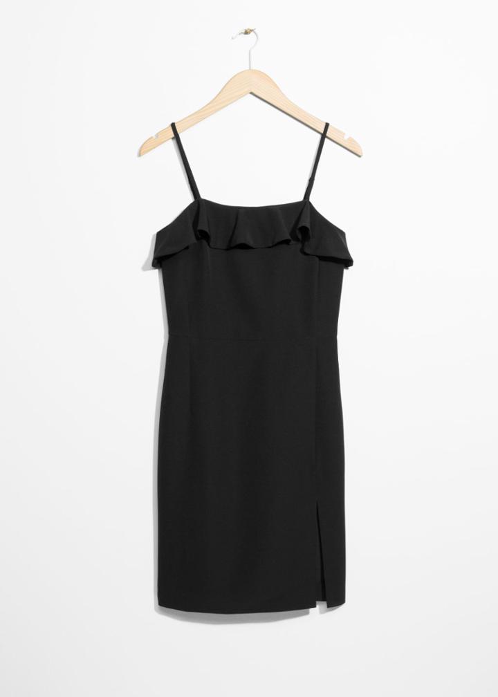 Other Stories Frill Mini Dress - Black