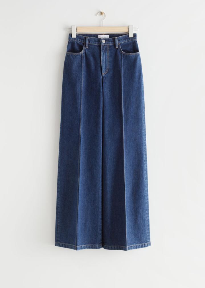 Other Stories Straight Press Crease Jeans - Blue