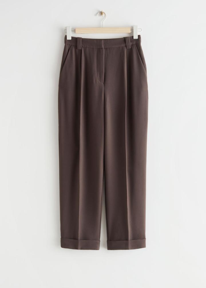Other Stories Tapered High Waist Pants - Brown