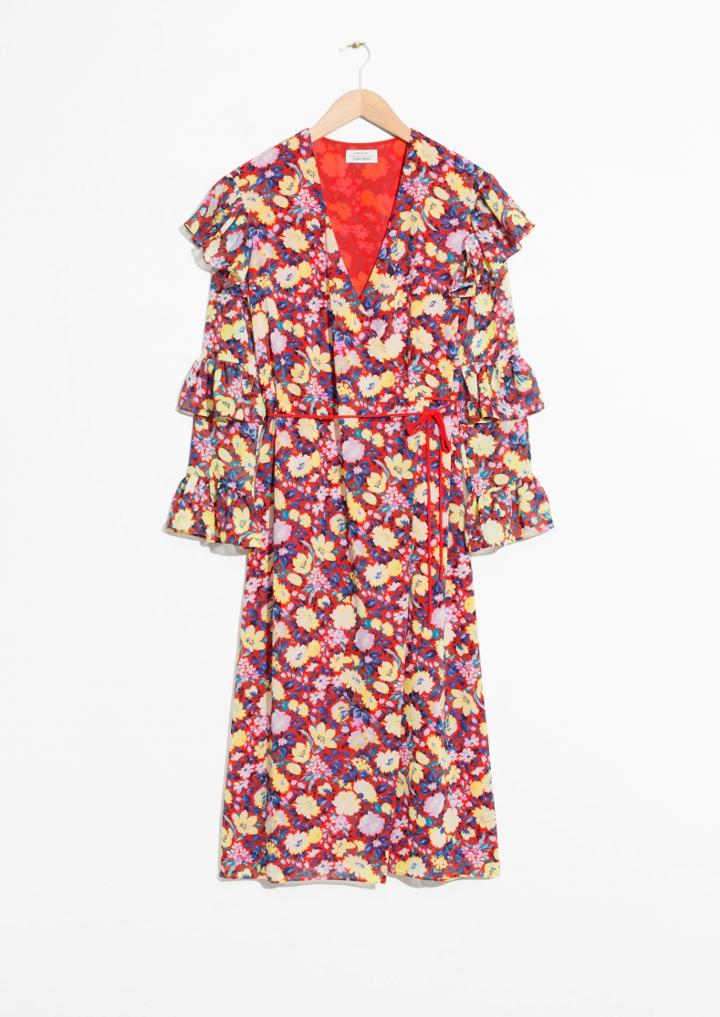 Other Stories Frilled Wrap Dress