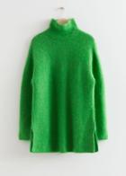 Other Stories Mock Neck Knit Mini Dress - Green