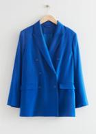 Other Stories Double Breasted Blazer - Blue