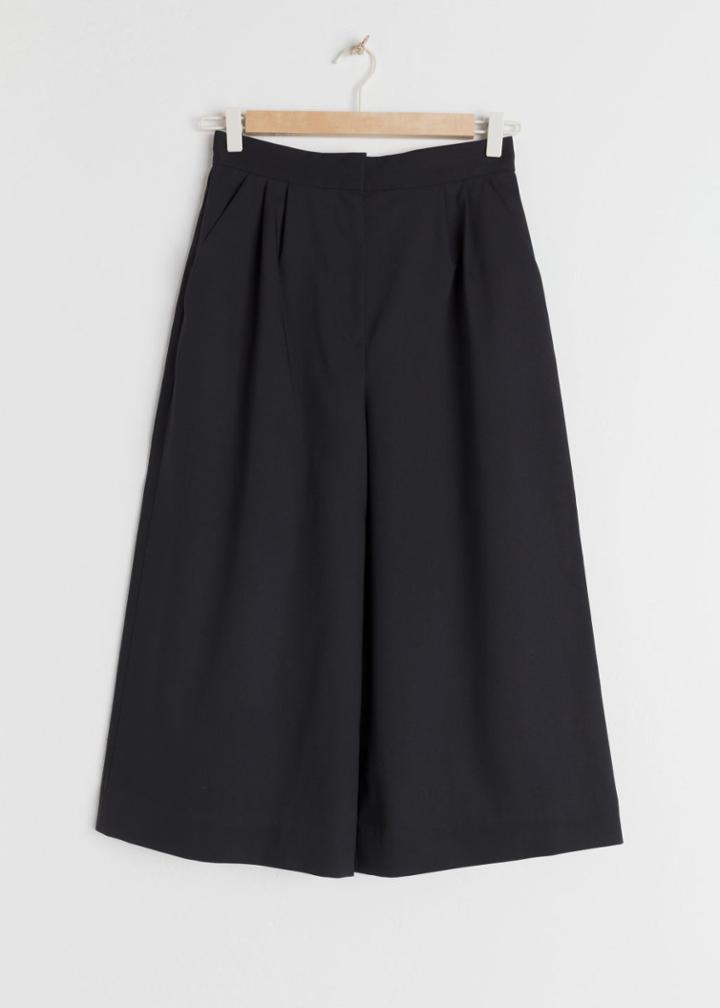 Other Stories High Waisted Twill Culottes - Black