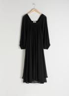 Other Stories Square Neck Maxi Dress - Black