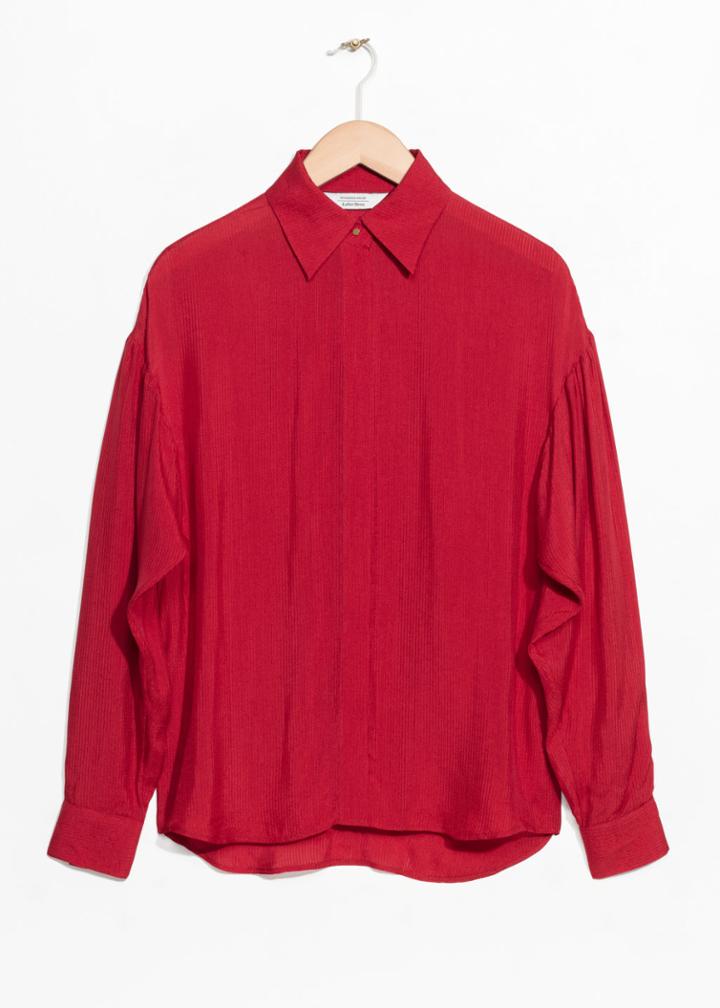 Other Stories Large Collar Shirt - Red