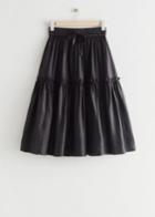 Other Stories Voluminous Silk Midi Skirt - Black