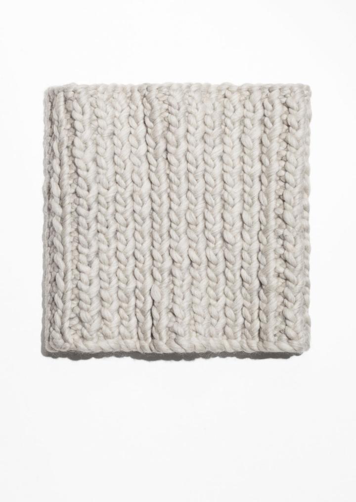 Other Stories Knitted Wool Snood - White