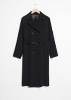 Other Stories Double Breasted Trench Coat - Black