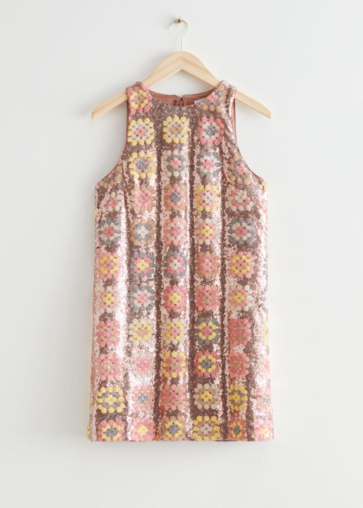 Other Stories Sleeveless Sequin Mini Dress - Pink