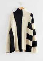 Other Stories Slouchy Ribbed Mock Neck Sweater - Black