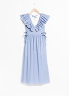 Other Stories Frills And Ties Dress - Blue