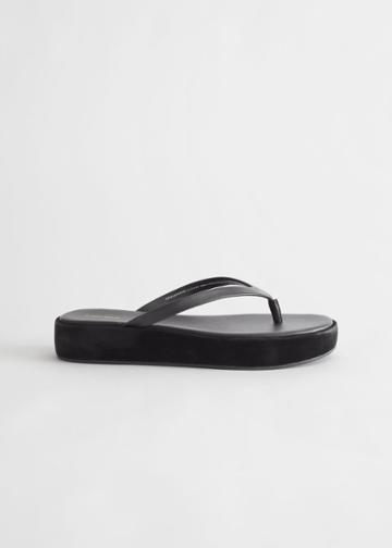 Other Stories Chunky Flip Flop Sandals - Black