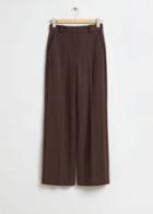Other Stories Wide Press Crease Trousers - Brown