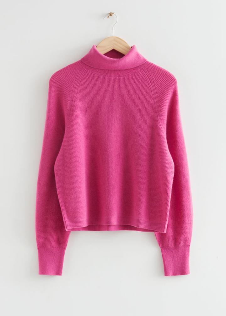 Other Stories Cashmere Turtleneck Sweater - Pink