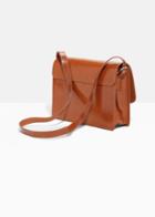Other Stories Saddle Stitch Leather Shoulder Bag - Orange