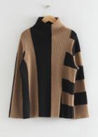 Other Stories Slouchy Ribbed Mock Neck Sweater - Beige
