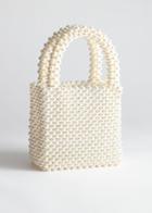 Other Stories Pearlescent Beaded Clutch Bag - White