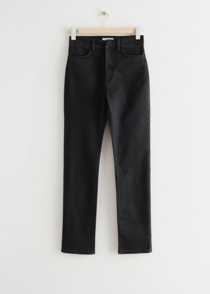 Other Stories Slim High Waist Jeans - Black