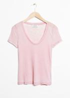 Other Stories Round Neck Jersey T-shirt - Pink