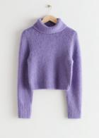 Other Stories Cropped Turtleneck Sweater - Purple