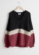 Other Stories Colour Block Stripe Sweater - Black