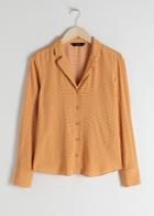 Other Stories V-neck Button Up Blouse - Yellow