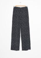 Other Stories Micro Floral Print Trousers - Black