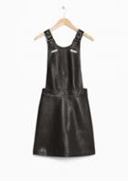 Other Stories Leather Pinafore Dress