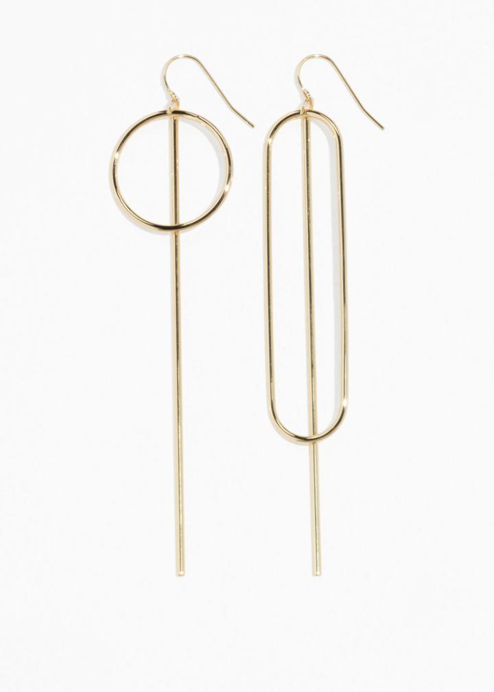 Other Stories Metal Bar Earrings - Gold