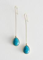 Other Stories Pending Crystal Earrings - Turquoise