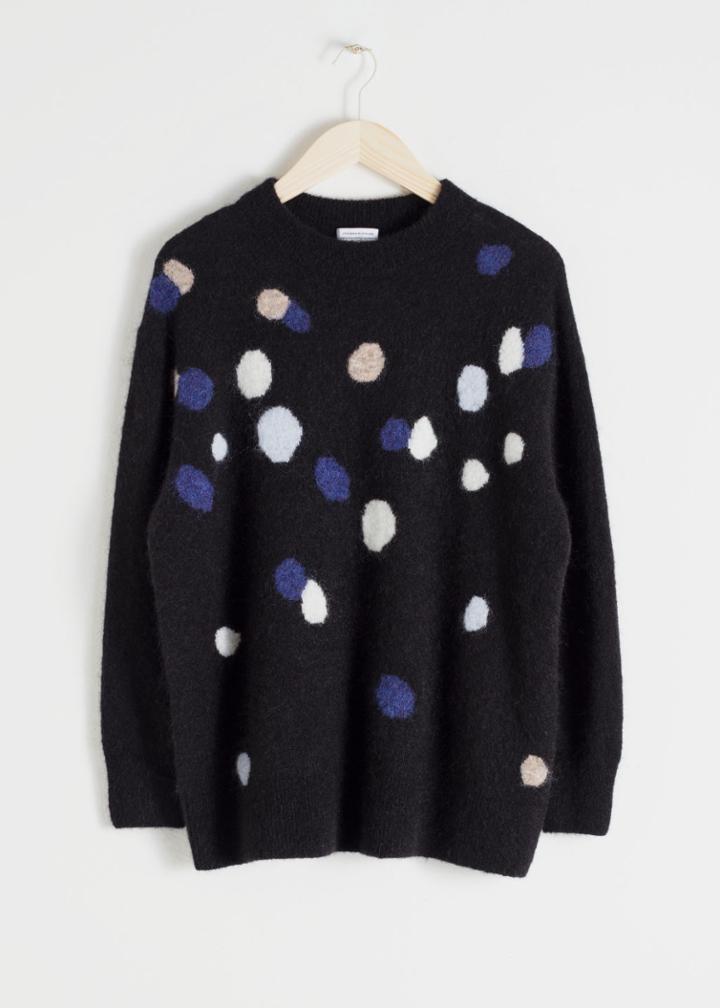Other Stories Oversized Dotted Sweater - Black