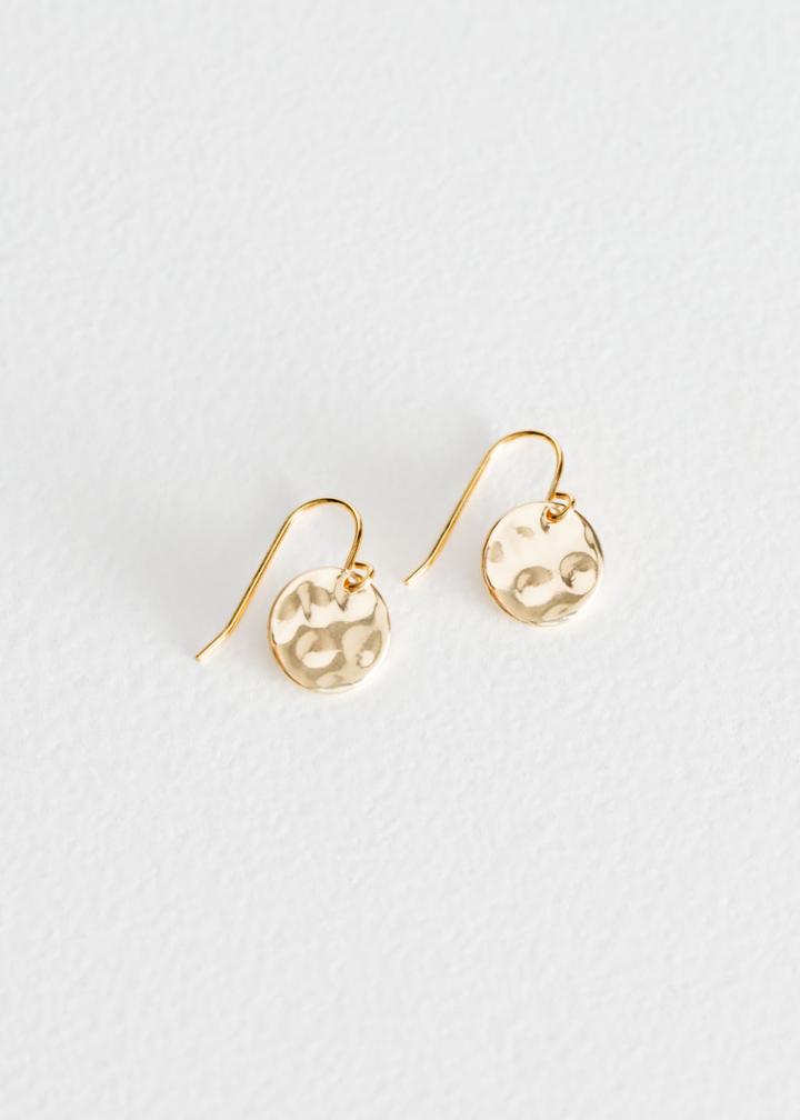 Other Stories Hammered Disc Earrings - Gold