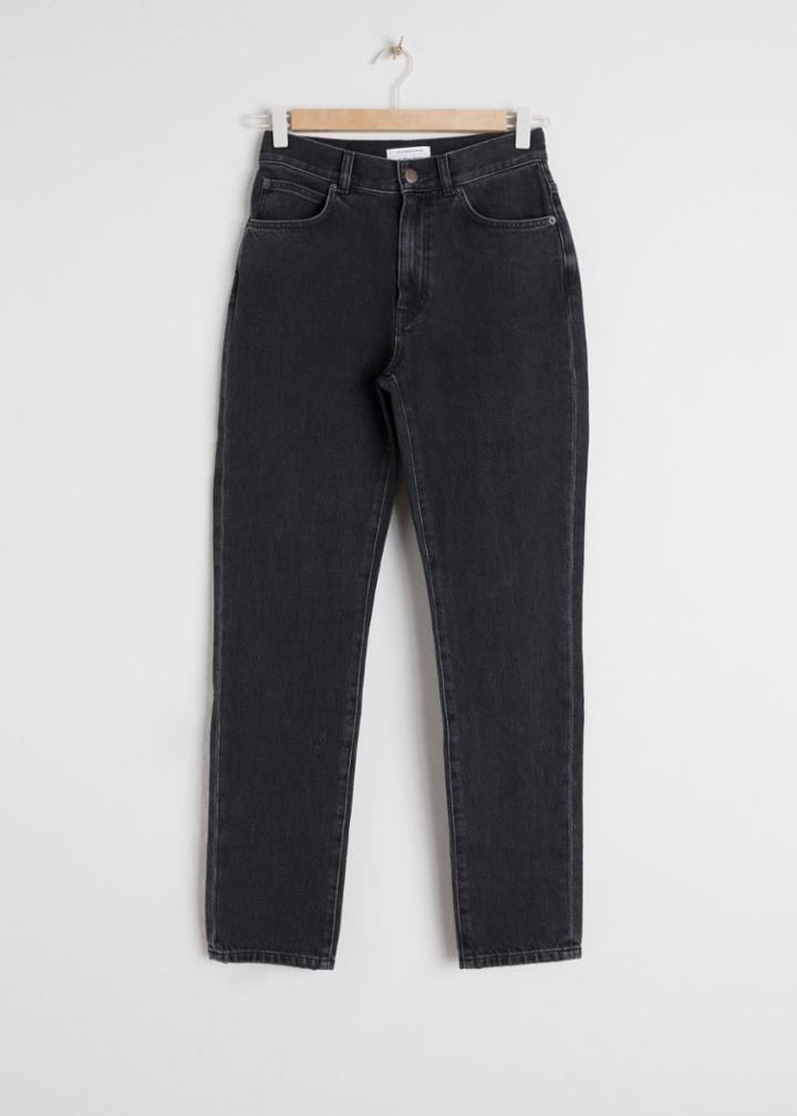 Other Stories Slim High Rise Jeans - Black